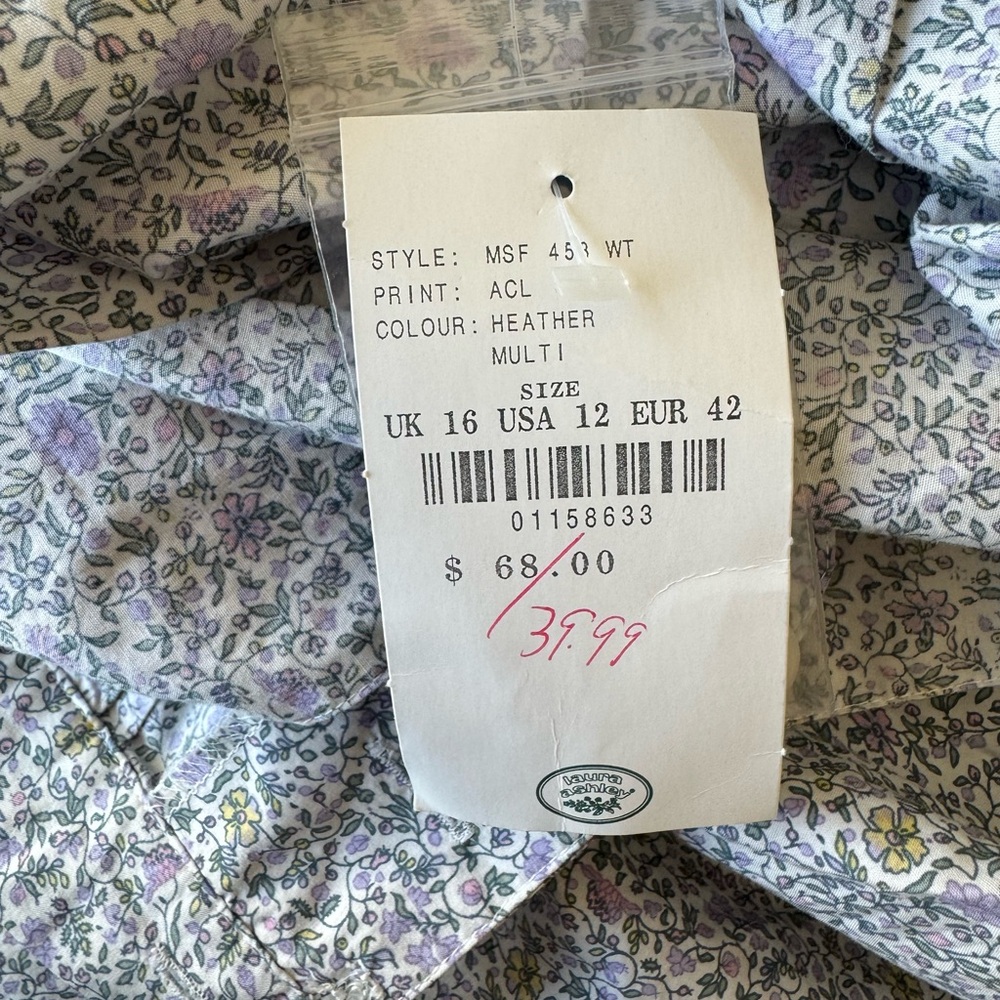 NWT Vintage 80s 90s Laura Ashley Ditsy Floral Cotton Top & Skirt 2 pc Set Large - Picture 15 of 16
